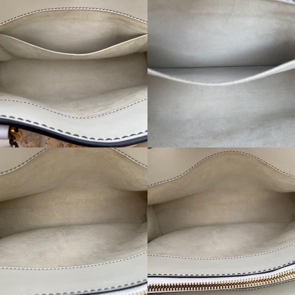 SOLD Christian Dior White Leather D-Bee Top Handle Bag - Picture 15 of 16